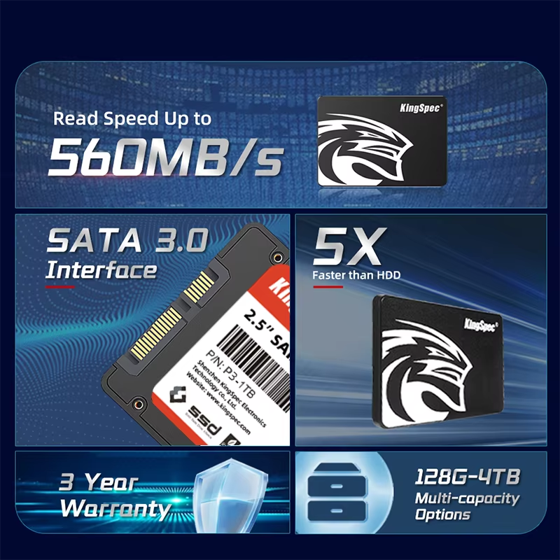 KingSpec SSD featuring high read speeds and multiple capacity options